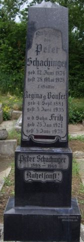 Schachinger Peter 1874-1928 Bonfert Regina 1881-1935 Grabstein